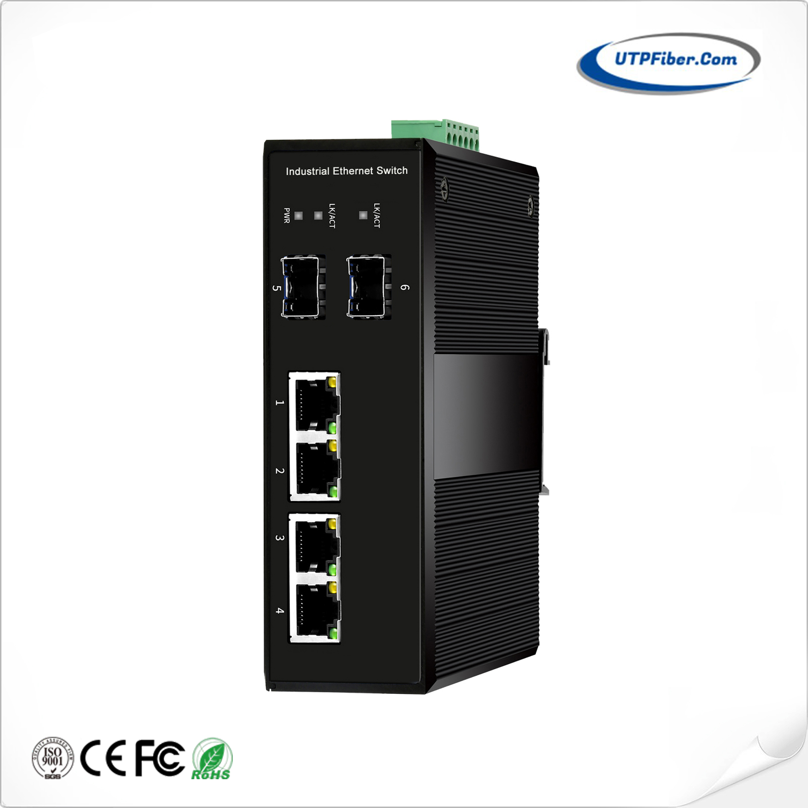 L2+ Industrial 4-Port 10/100/1000T 802.3at PoE + 2-Port 100/1000X SFP Managed Ethernet Switch