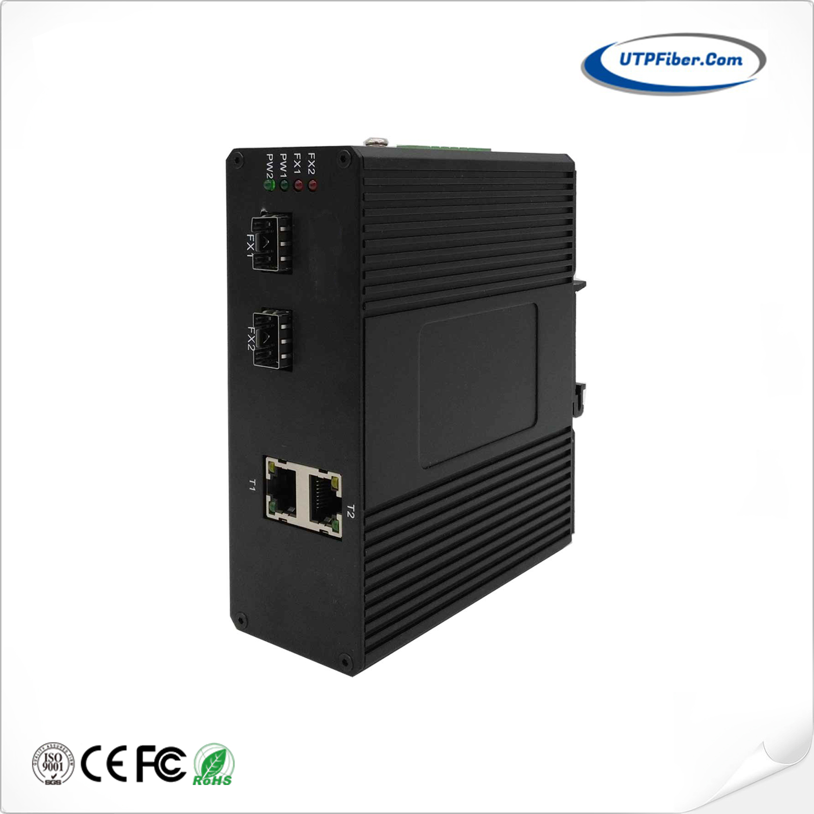 Unmanaged Industrial 2-Port 10/100/1000T 802.3at PoE + 2-Port 1000X Gigabit Ethernet Switch