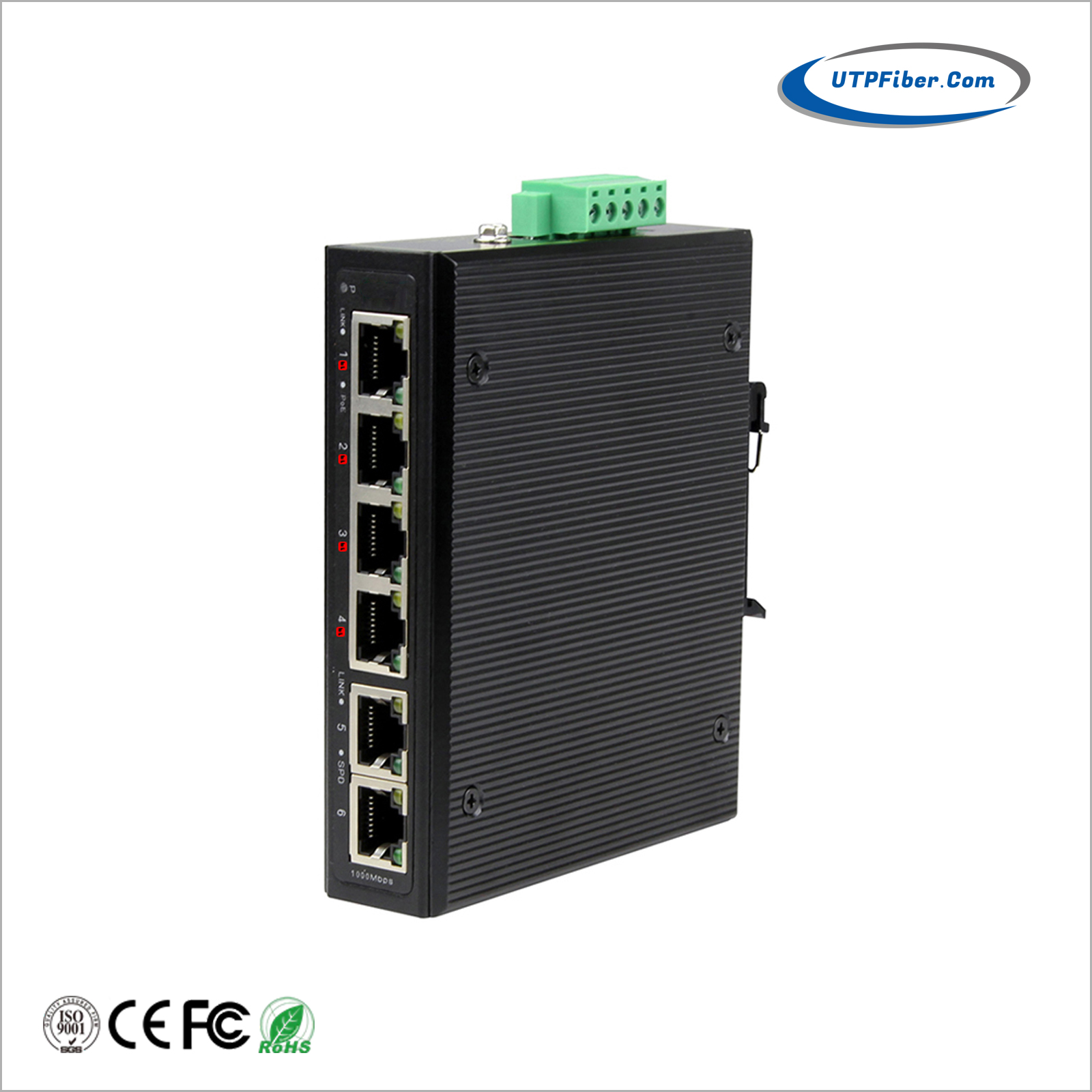 Industrial 4-Port 10/100/1000T 802.3bt PoE + 2-Port 10/100/1000T Gigabit Ethernet Switch