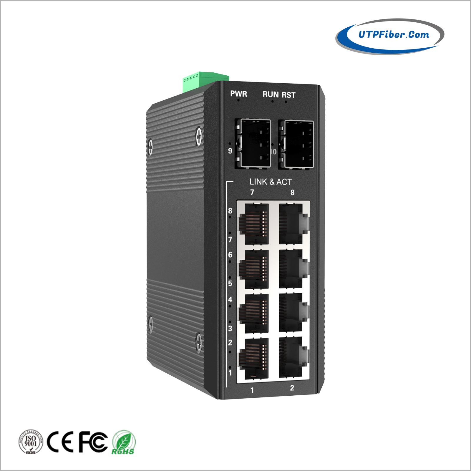 L2+ Industrial Compact 8-Port 10/100/1000T + 2-Port 100/1000X SFP Managed Ethernet Switch