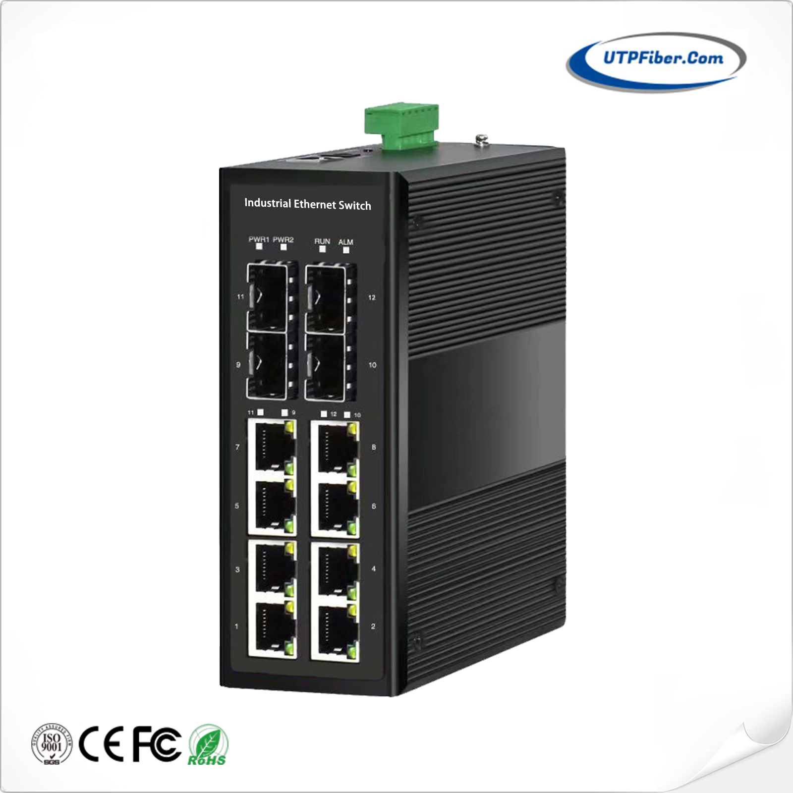 L2+ Industrial 8-Port 10/100/1000T 802.3at PoE + 4-Port 100/1000X SFP Managed Ethernet Switch
