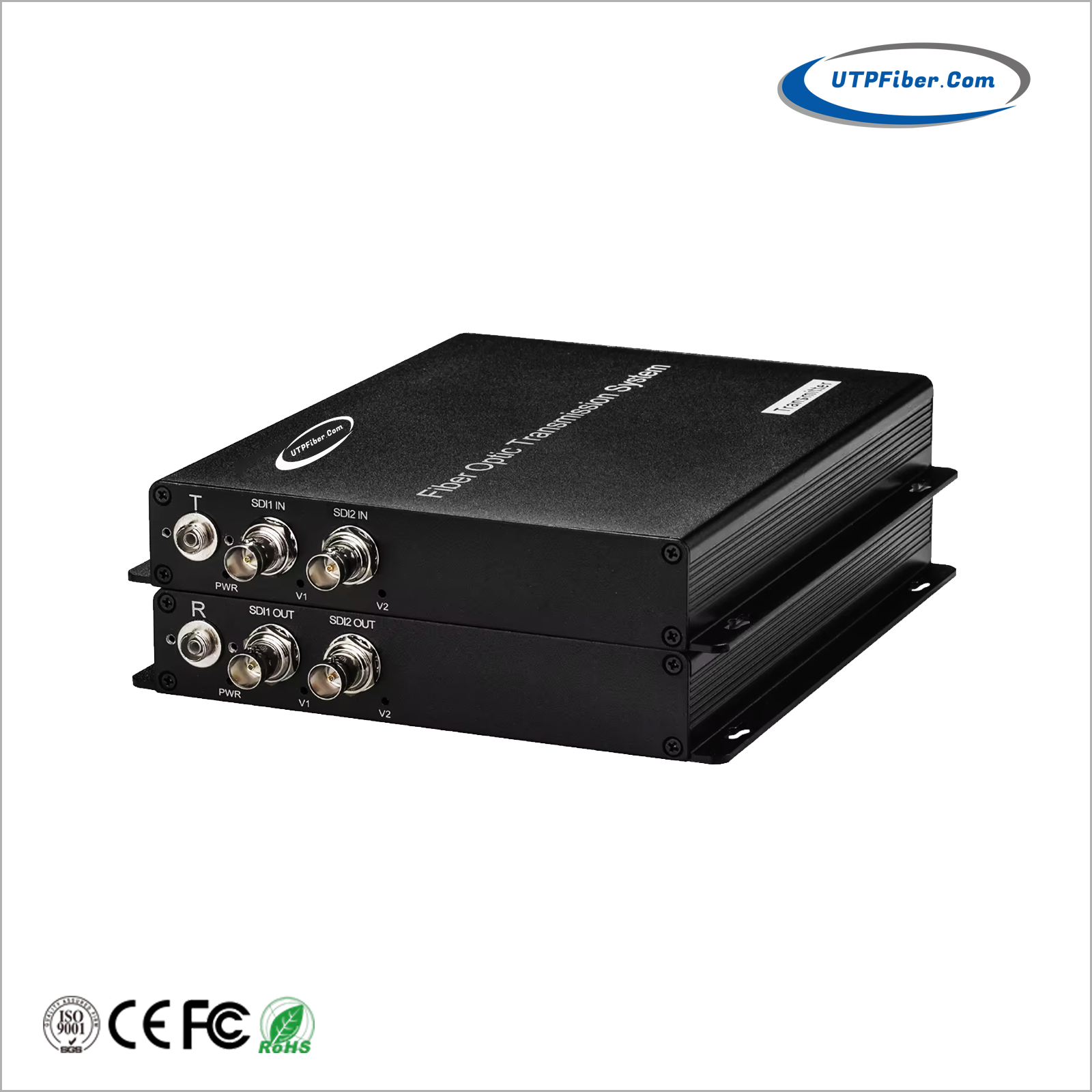 2-Channel 3G/HD/SD-SDI over 1 Fiber Optic Extender, Broadcast Quality, Single-Mode up 20Km
