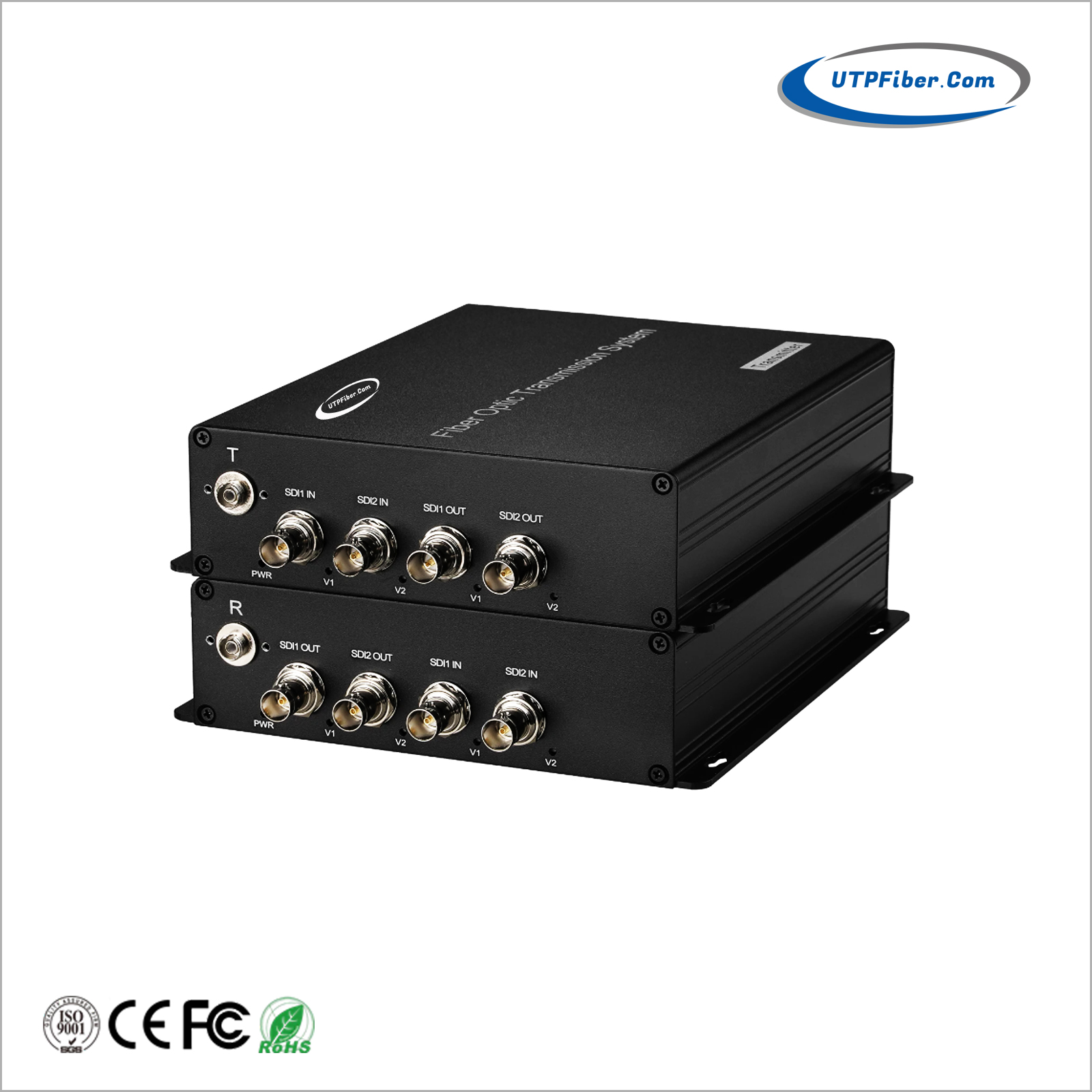 2-Channel Bi-Directional 3G/HD/SD-SDI over 1 Fiber Optic Extender, Single-Mode up 20Km