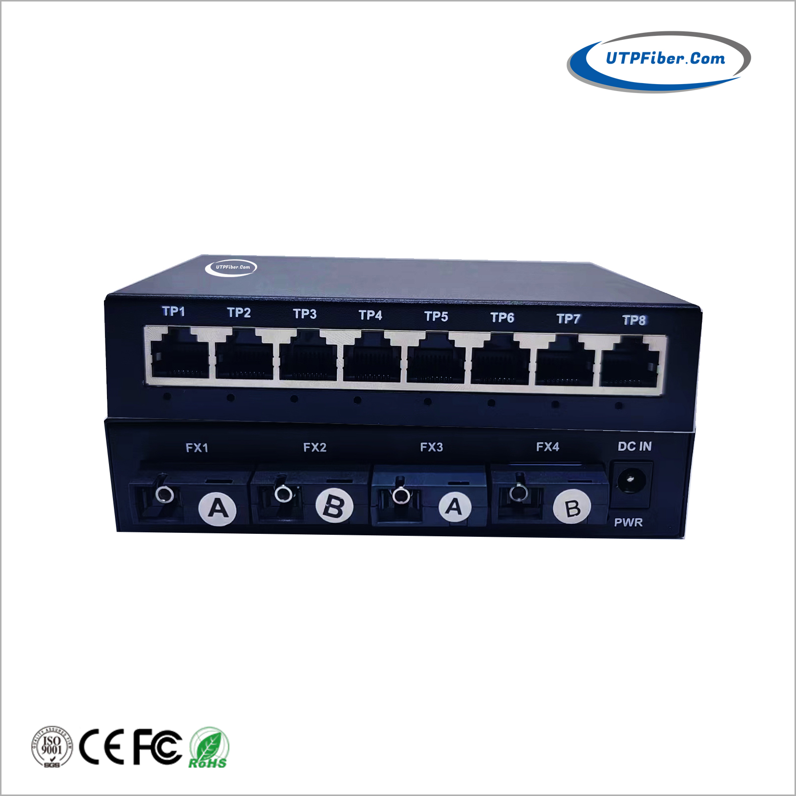 Unmanaged 8-Port 10/100/1000T + 4-Port 1000X SC Gigabit Ethernet Switch