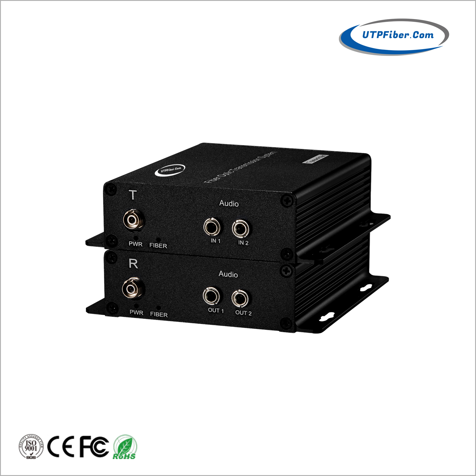2-Channel 3.5mm Stereo Audio over Fiber Optical Converter