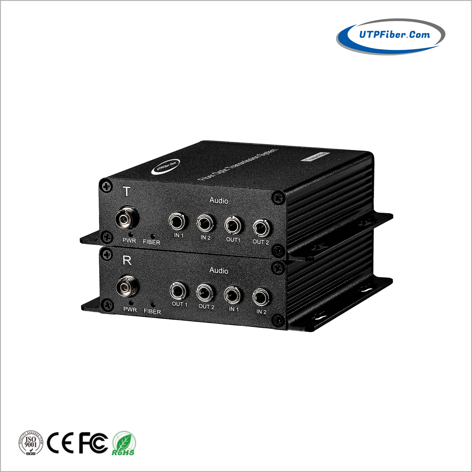 2-Channel Bi-Directional 3.5mm Stereo Audio over Fiber Optical Converter