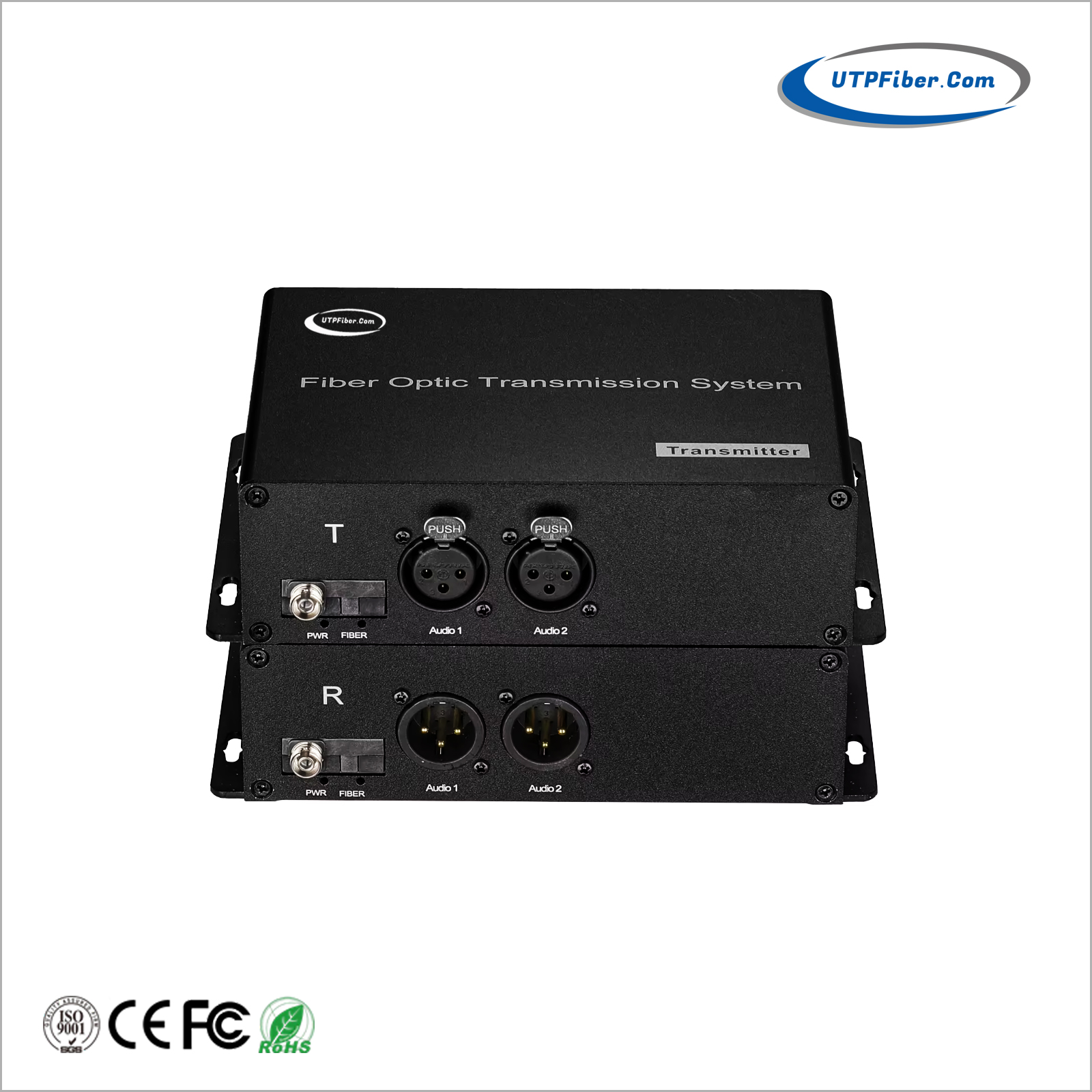 2-Channel XLR Balanced Audio over Fiber Optical Converter