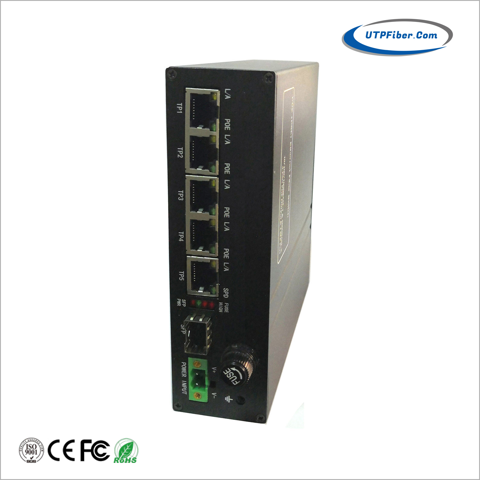 Industrial 4-Port 10/100/1000T 802.3bt PoE + 1-Port TP/SFP Solar Power PoE Switch w/ 12V Booster