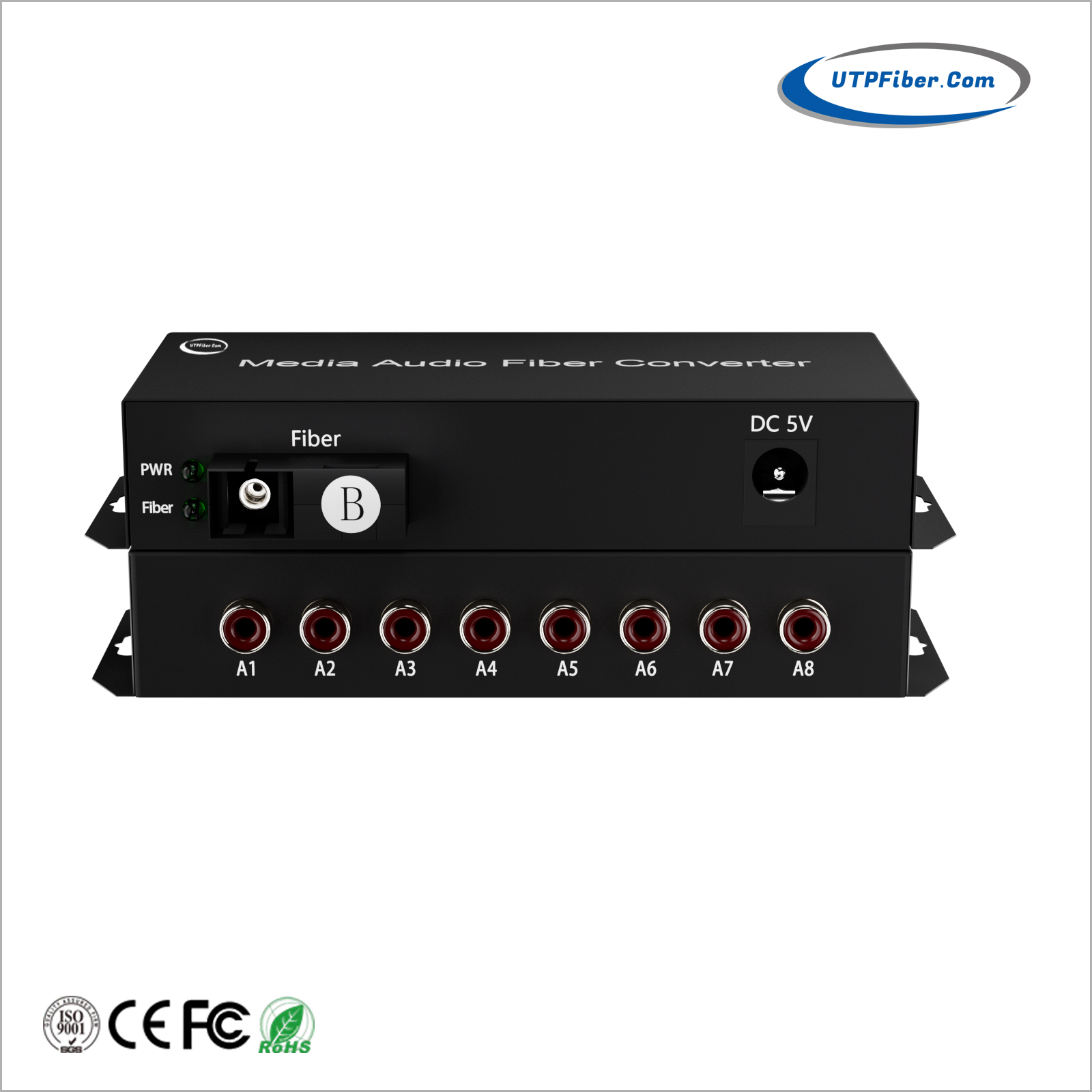 8-Channel RCA Audio over Fiber Optical Converter