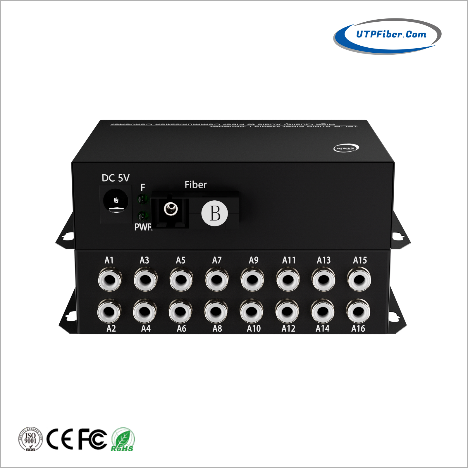 16-Channel RCA Audio over Fiber Optical Converter