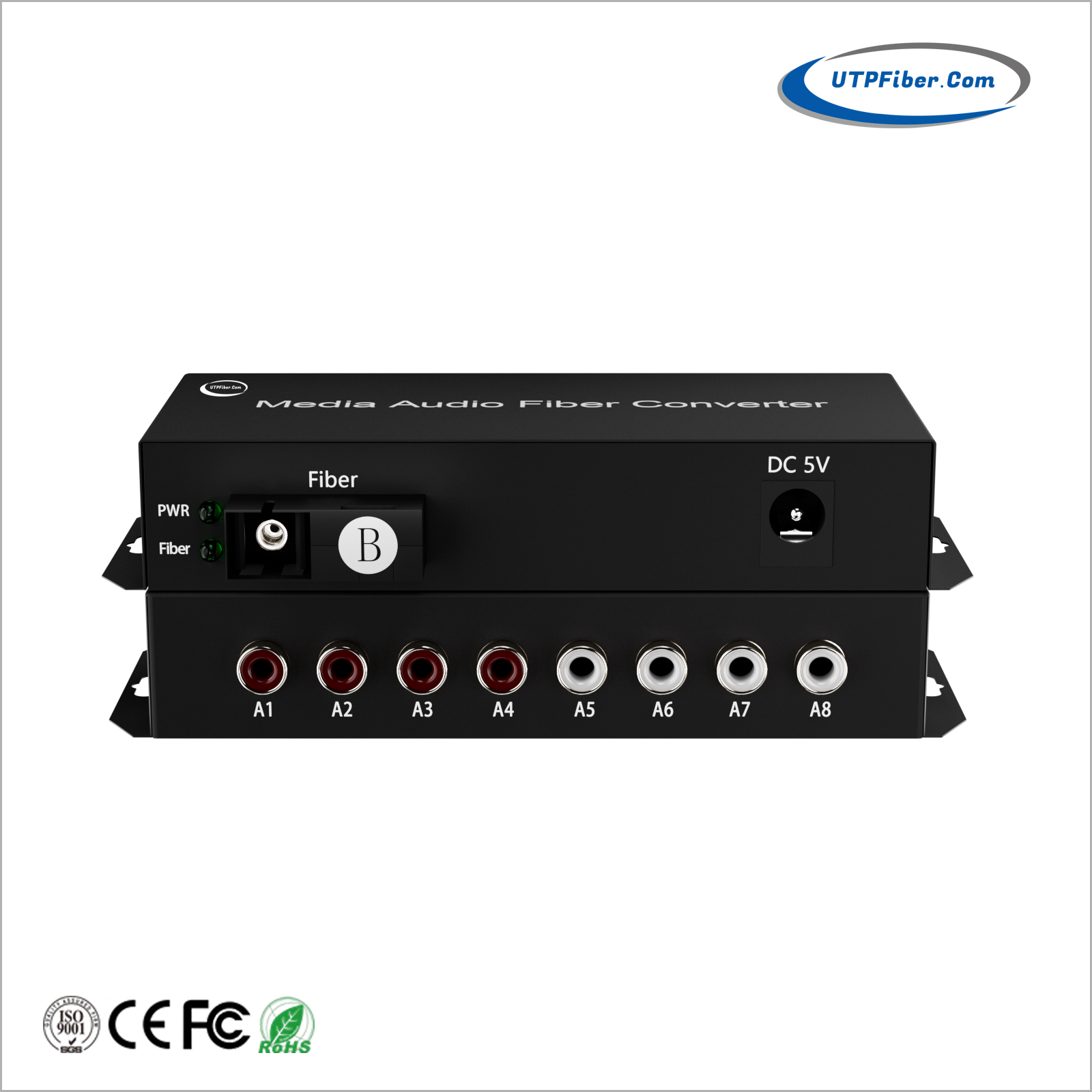 4-Channel Bi-Directional RCA Audio over Fiber Optical Converter