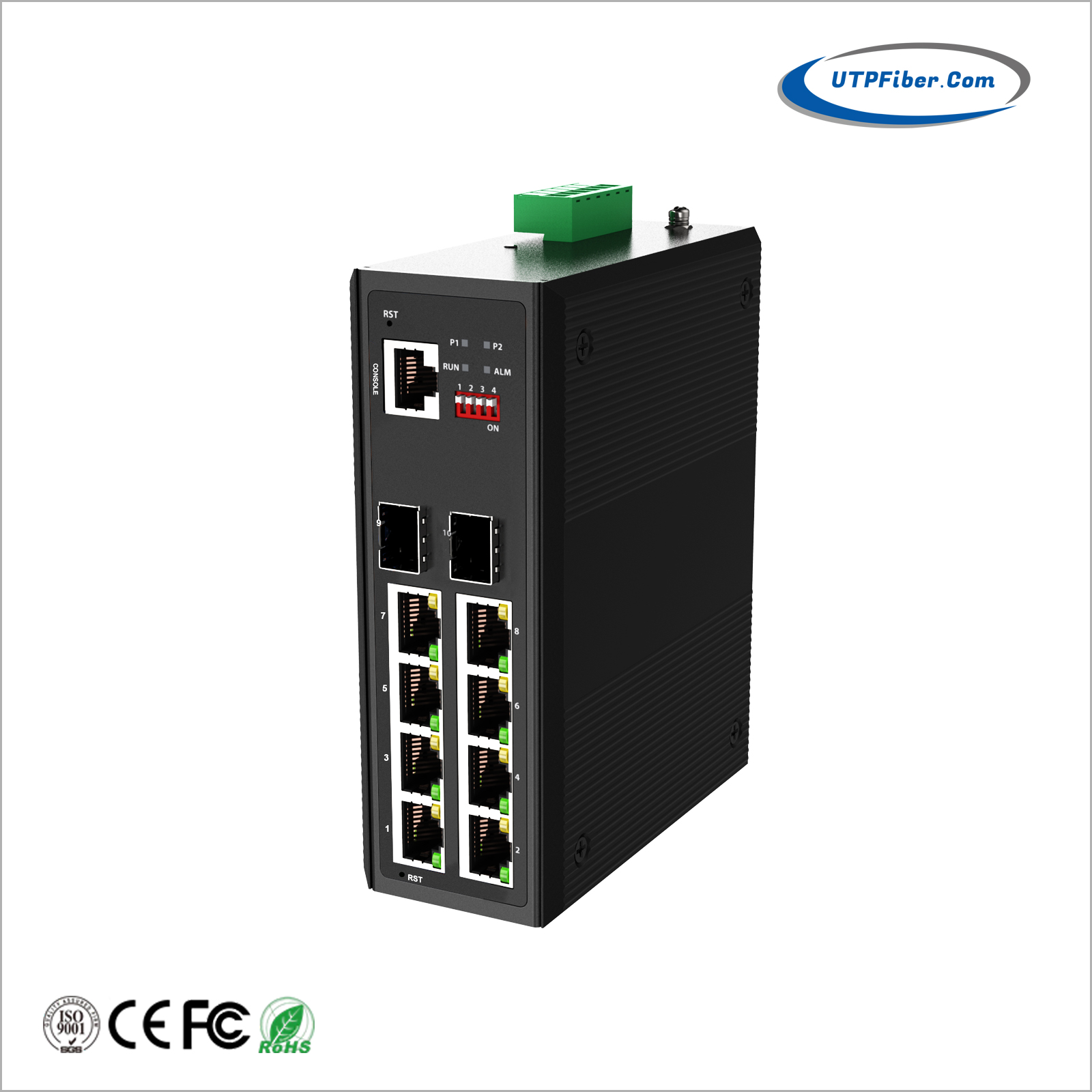 L2+ Managed Industrial 8-Port 10/100/1000T + 2-Port 100/1000X SFP Solar Power PoE Switch