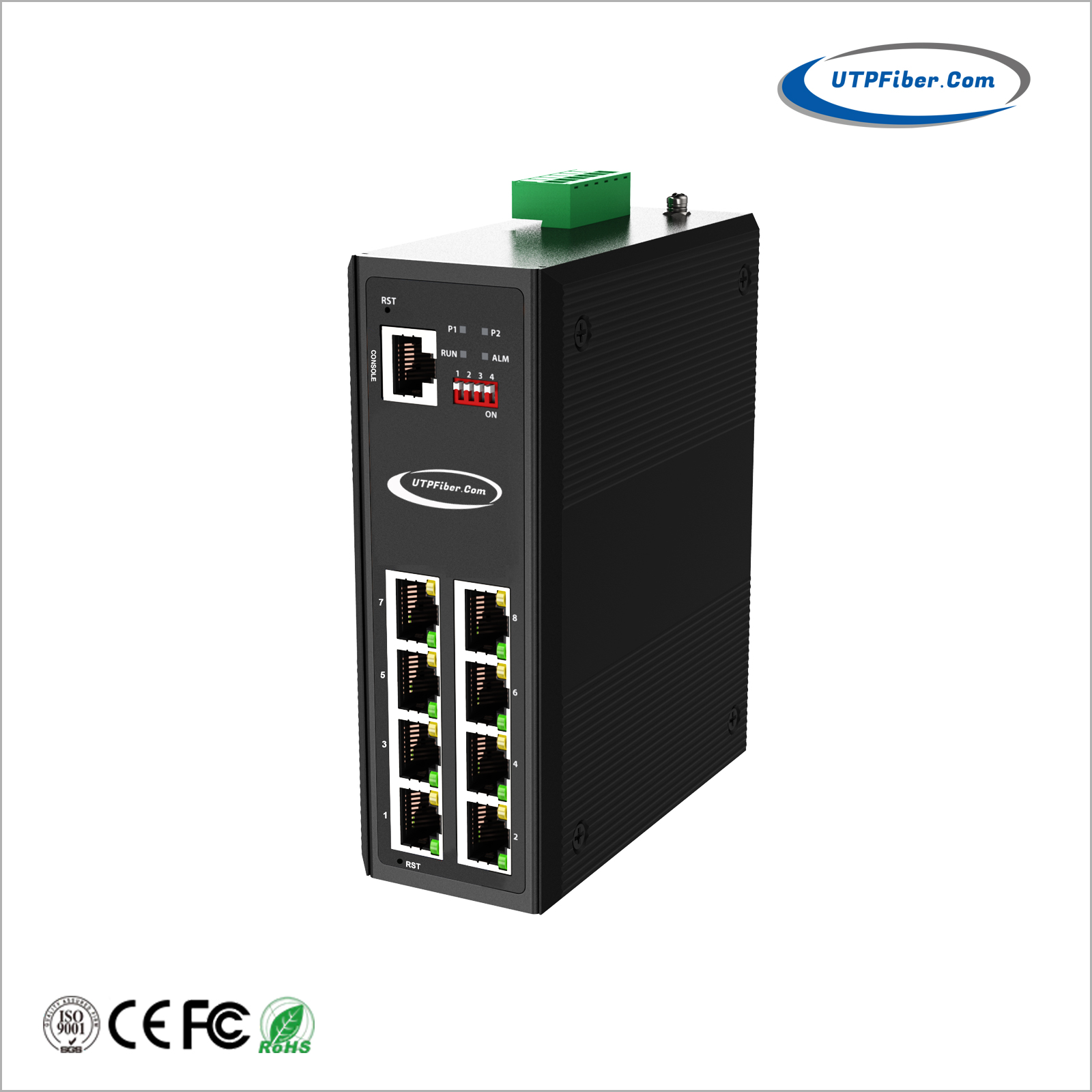 Industrial L2+ 8-Port 10/100/1000T 802.3at PoE Managed Ethernet Switch