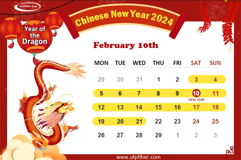 2024 Lunar New Year's Holiday Notice -UTPFiber.com