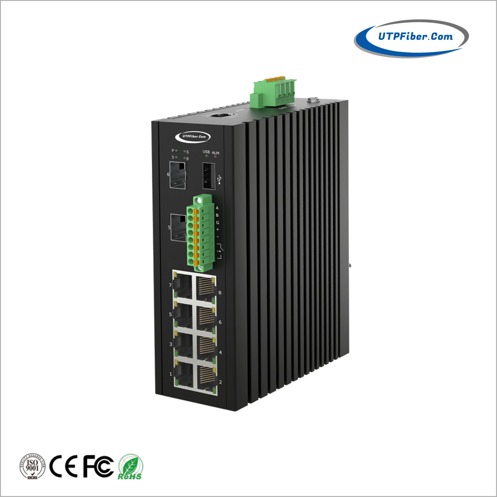 Industrial L2+ 8-Port 10/100/1000T 802.3at PoE + 2-Port 1G/2.5G SFP Managed Ethernet Switch