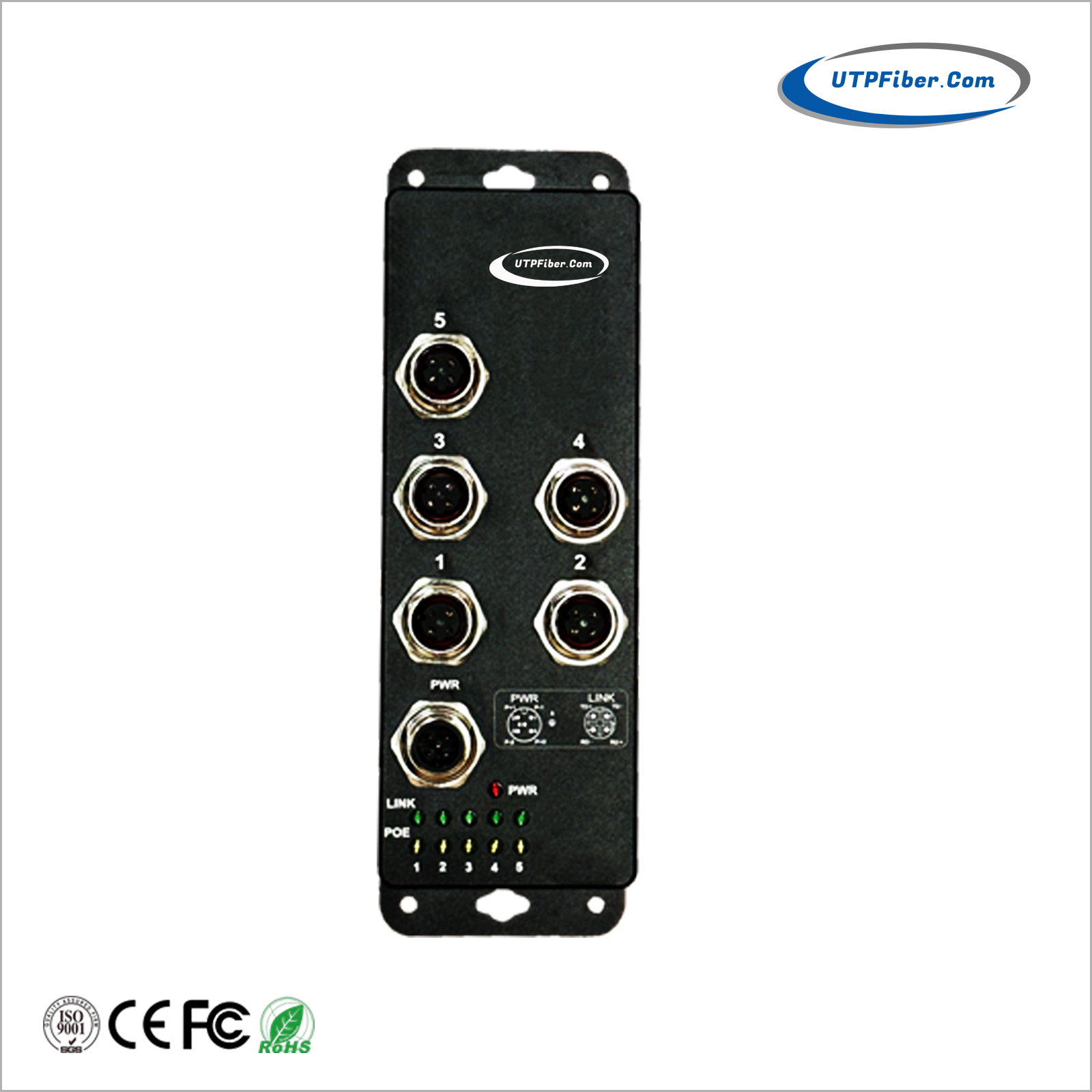 Industrial IP40 4-Port 10/100/1000T 802.3at PoE Solar Power PoE Switch w/ 12~48V Booster