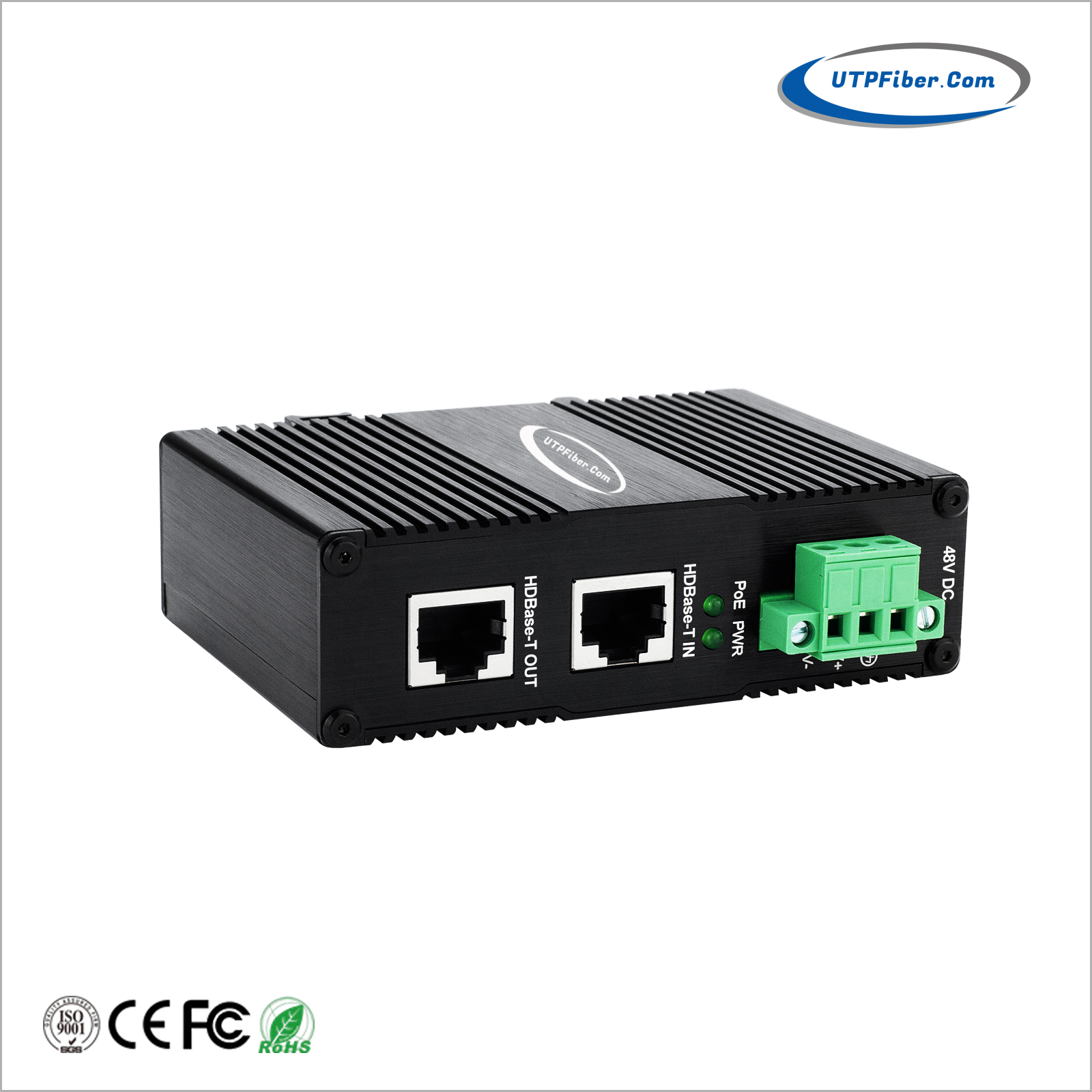 Industrial 10G HDBaseT IEEE 802.3at PoE+ Injector