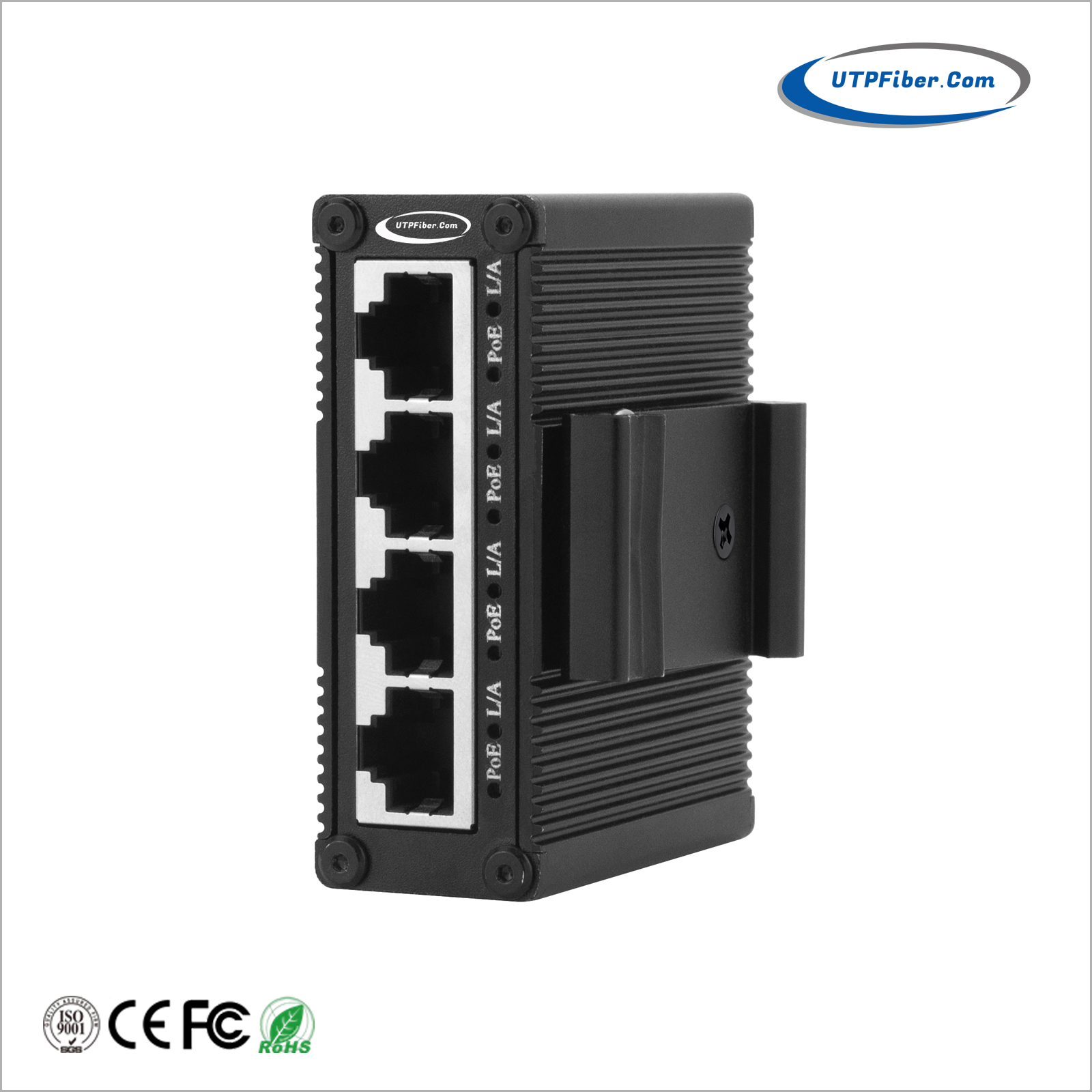 DIN-Rail Mini Industrial 5-Port Gigabit PoE-Powered Switch/PoE Extender