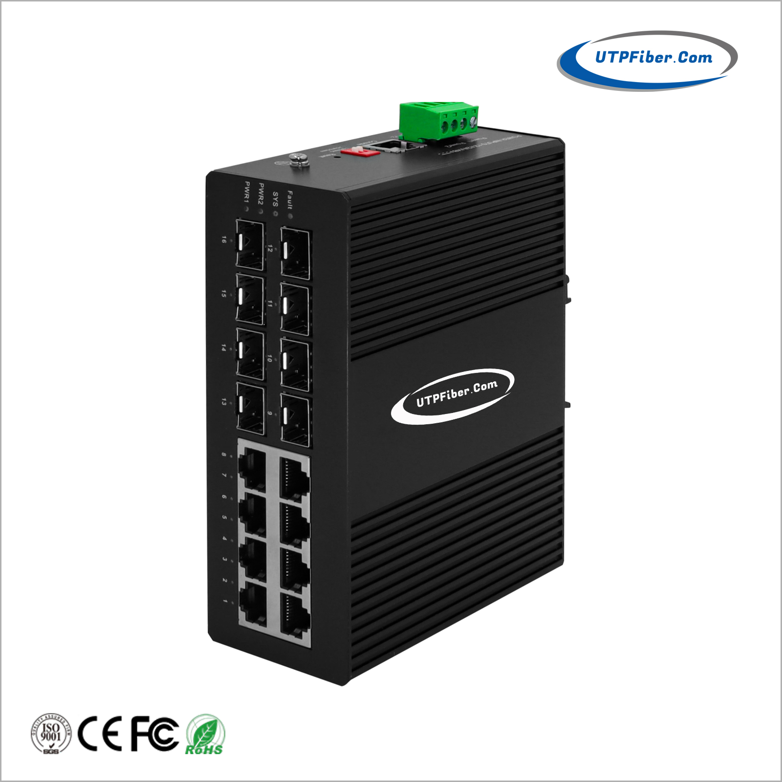 L2+ Industrial 8-Port 10/100/1000T + 8-Port 100/1000X SFP Managed Ethernet Switch