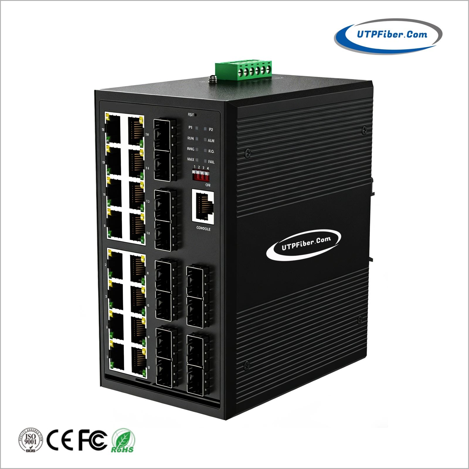 L2+ Industrial 16-Port 10/100/1000T + 12-Port 100/1000X SFP Managed Ethernet Switch