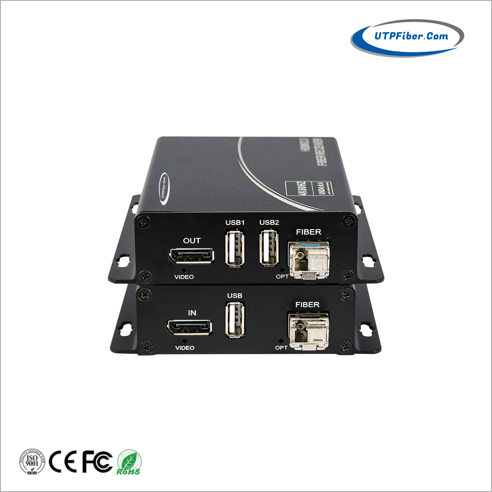 4K60Hz DisplayPort KVM USB over Fiber Optic Extender