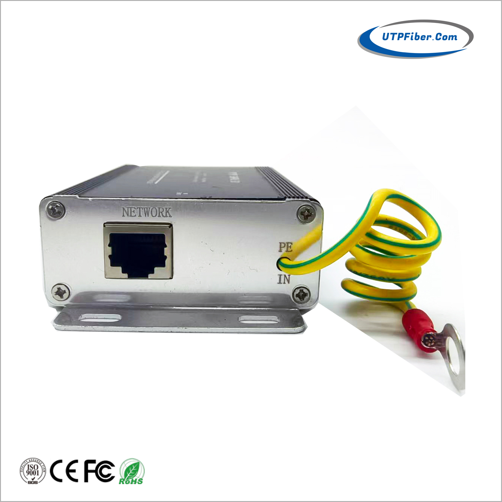 Industrial 1-Port 1000M PoE Network Lightning Surge Protector