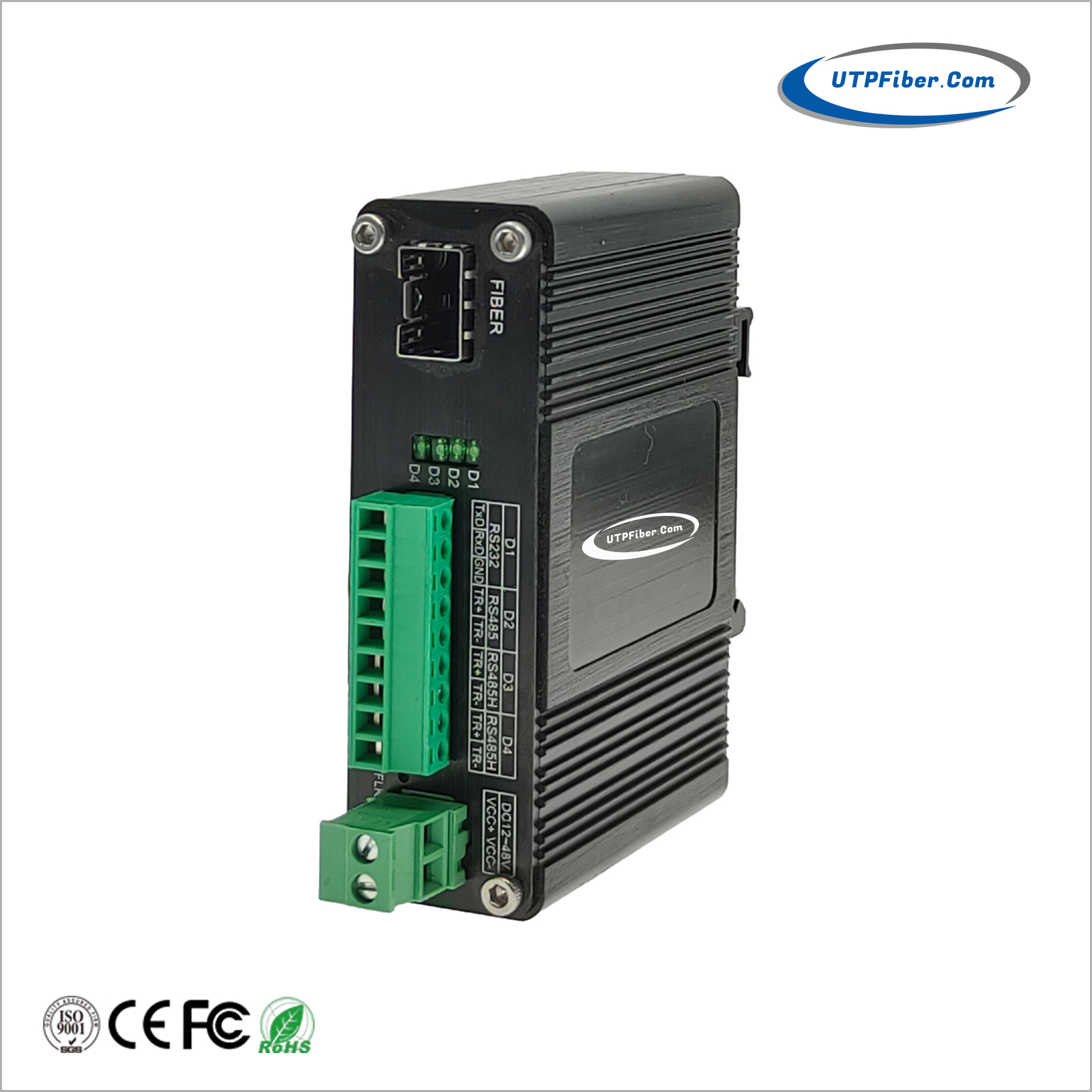 Mini Industrial RS232/422/485 to SFP Fiber Media Converter