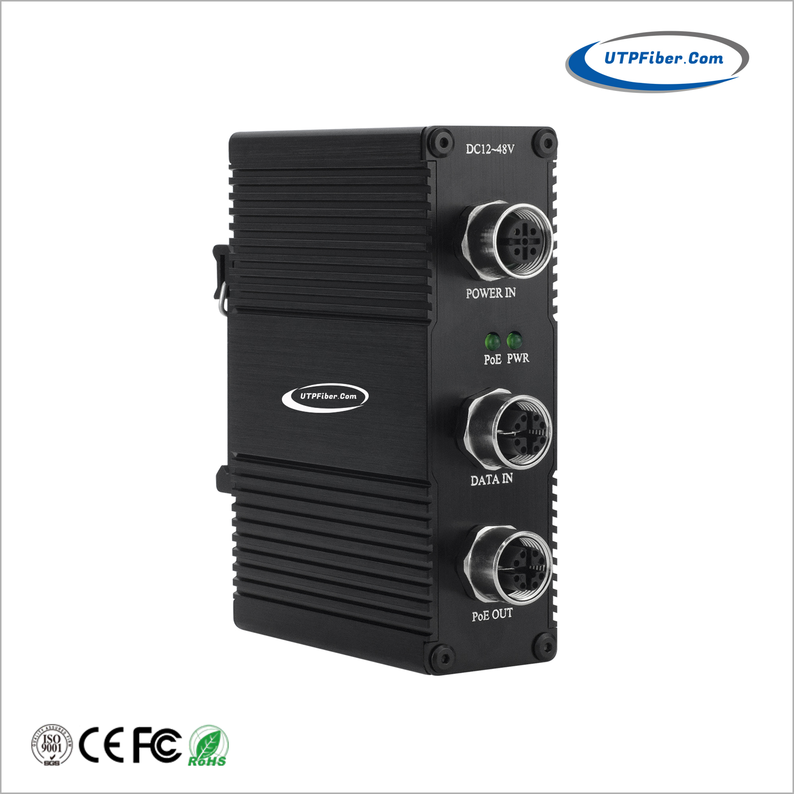 Industrial Gigabit M12 X-Code 802.3bt 95W PoE++ Injector with 9-57VDC Power Input