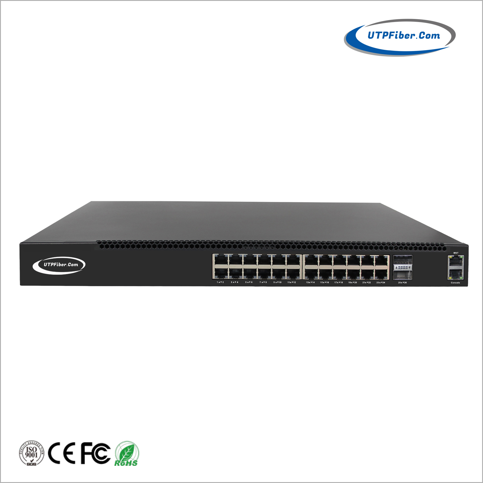 L3 Managed 24-Port 1G/2.5G/5G/10G 802.3af/at/bt PoE + 2-Port 40G QSFP+ Multigigabit Switch