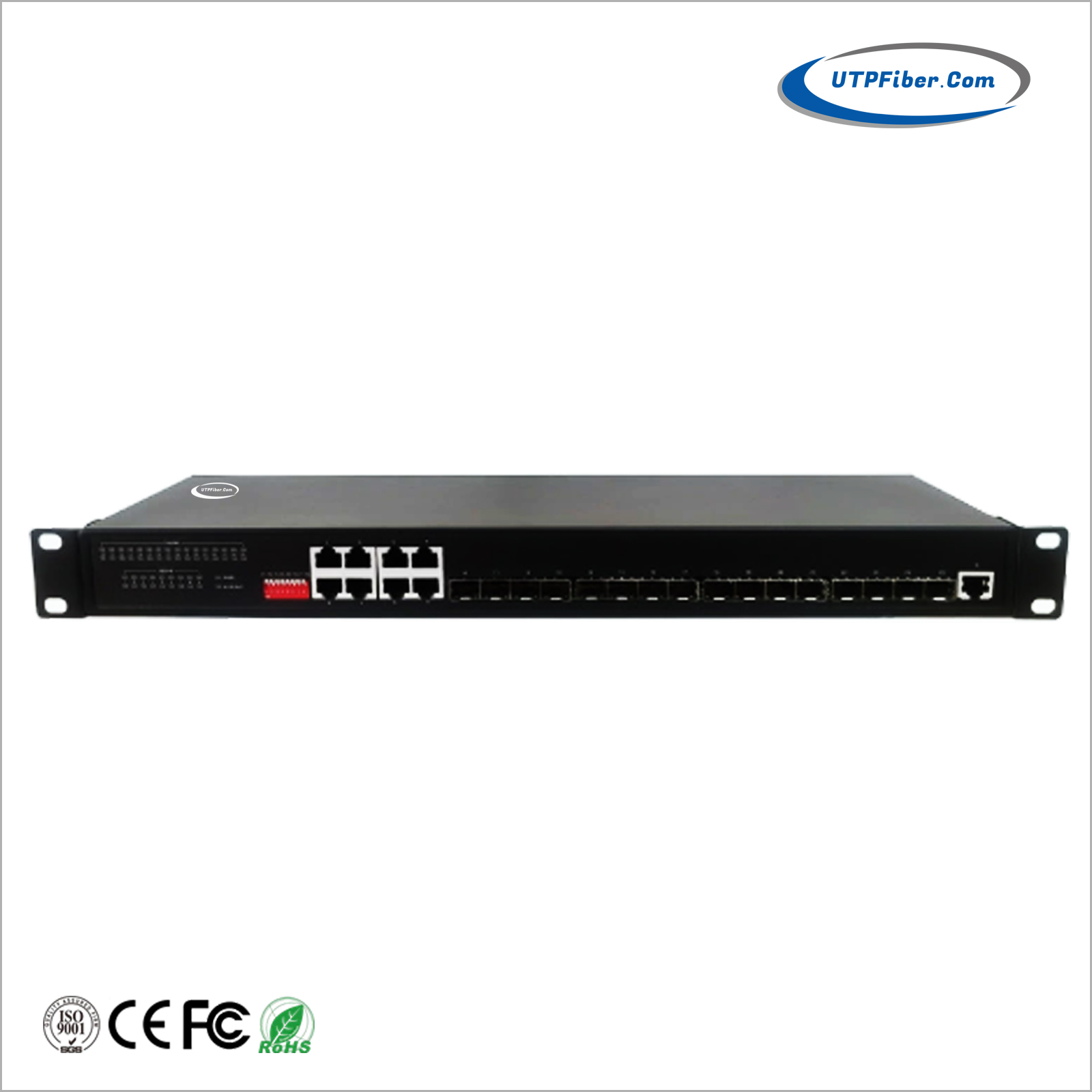 Unmanaged 9-Port 10/100/1000T + 16-Port 1000X SFP Gigabit Ethernet Switch
