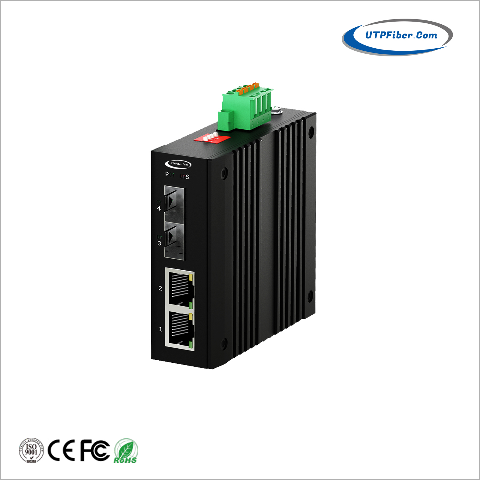 Industrial 2-Port Gigabit Redundant Fiber Media Converter with Dual SFP